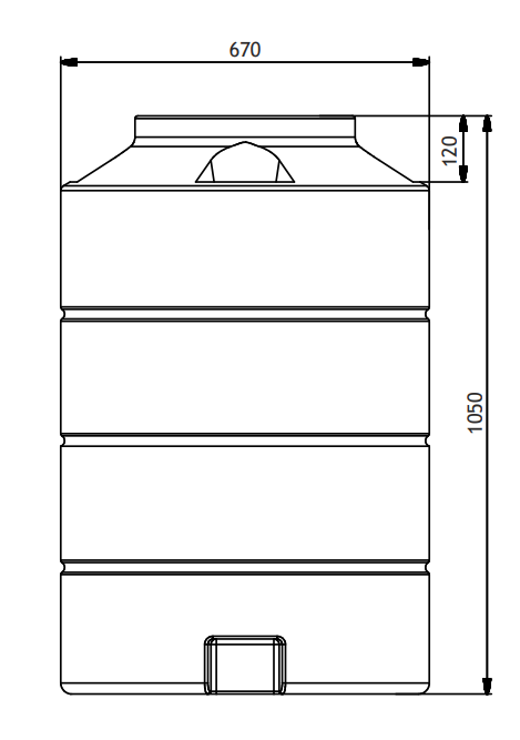Бак цилиндрический 350л.